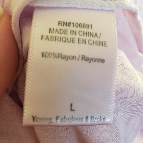Young, Fabulous & Broke Russo Top Lilac Size Large - Picture 6 of 8
